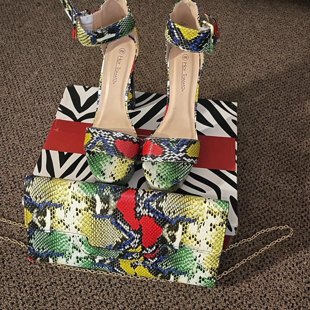 Platform Heels with Matching Purse